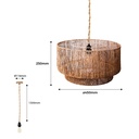 Jute and natural fiber pendant lamp "BALI".