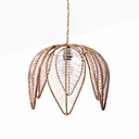 Flower-shaped rattan pendant lamp "BINTAN".