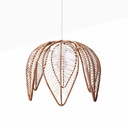 Flower-shaped rattan pendant lamp "BINTAN".