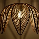 Flower-shaped rattan pendant lamp "BINTAN".
