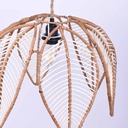 Flower-shaped rattan pendant lamp "BINTAN".