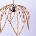 Flower-shaped rattan pendant lamp "BINTAN".