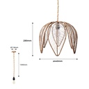 Flower-shaped rattan pendant lamp "BINTAN".