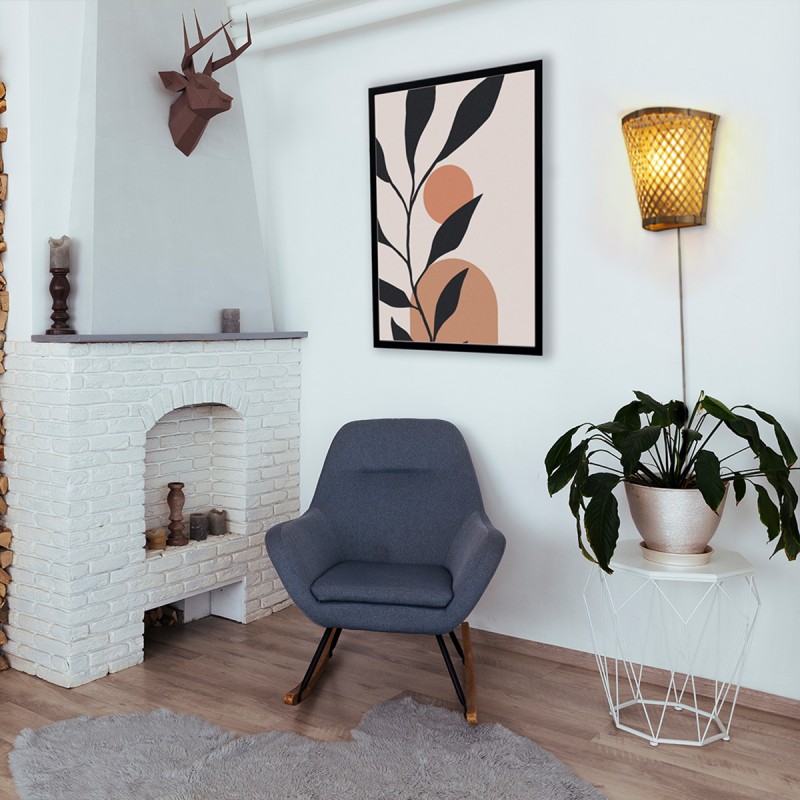 Wicker wall light with plug "PANI".