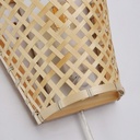 Wicker wall light with plug "PANI".