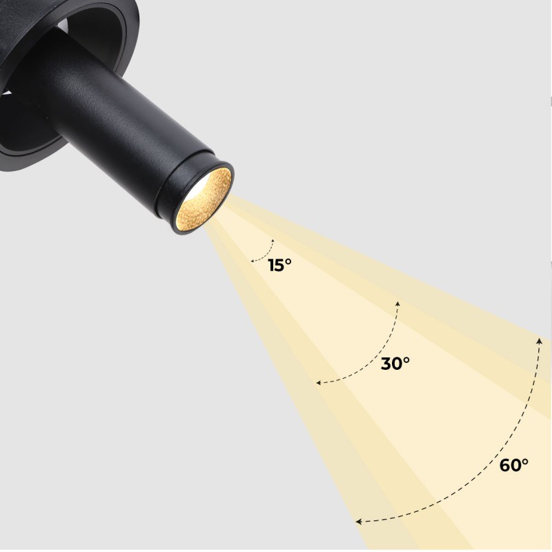 Recessed LED spotlight "ALAI" - Zoom - 100mm - 2800K - LED COB - Cree chip - 7W