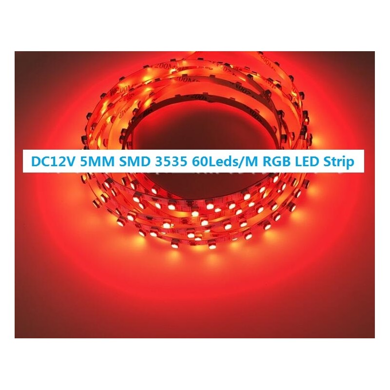 LED Strip 12V-DC 72W width 5mm multicolor RGB IP20 (SMD3535 72ch/m) 5 meter roll
