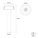 Recessed LED spotlight "ALAI" - Zoom - 200mm - 2800K - LED COB - Cree chip - 7W