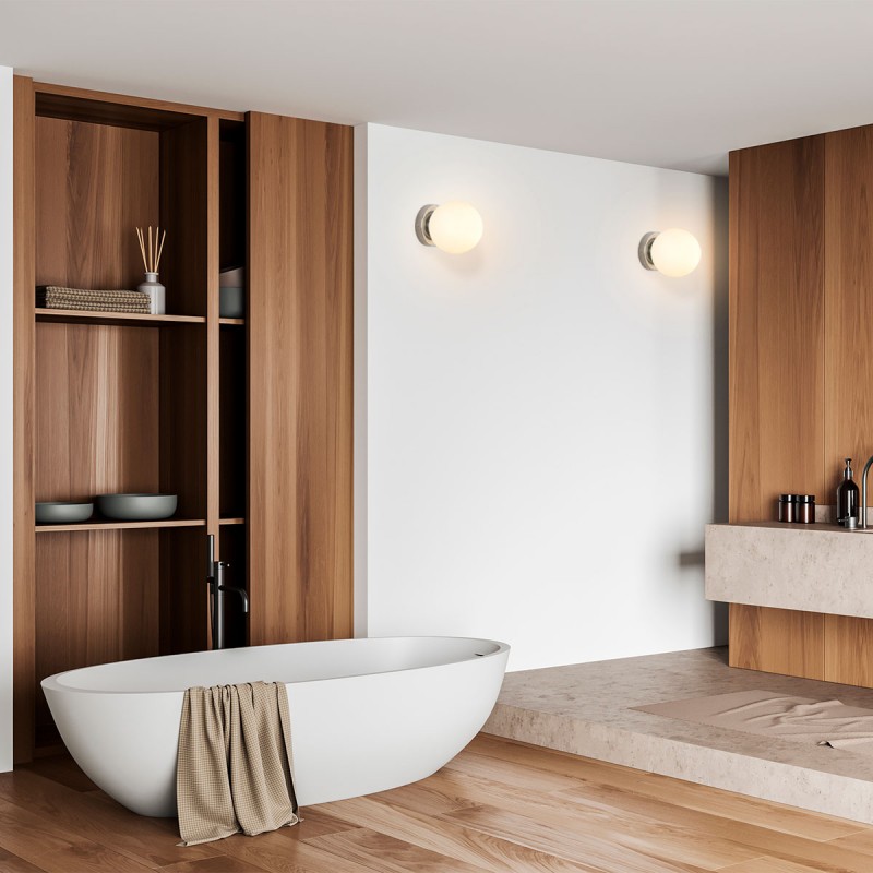Glass ball wall lamp "AVA" - E27 - IP44
