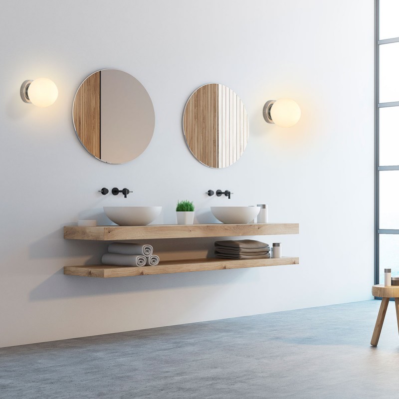 Glass ball wall lamp "AVA" - E27 - IP44
