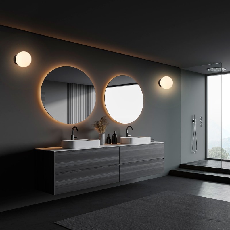 Glass ball wall lamp "AVA" - E27 - IP44