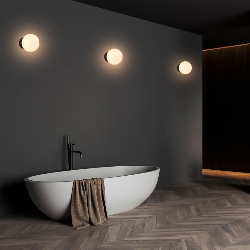Glass ball wall lamp "AVA" - E27 - IP44
