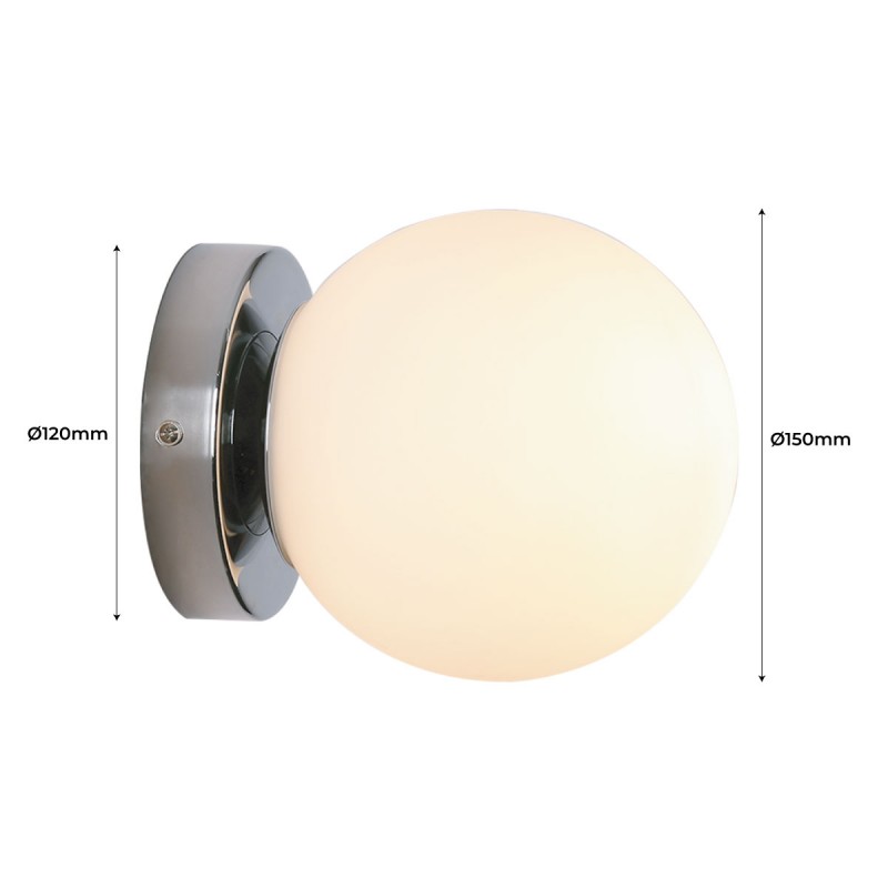 Glass ball wall lamp "AVA" - E27 - IP44