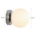 Glass ball wall lamp "AVA" - E27 - IP44