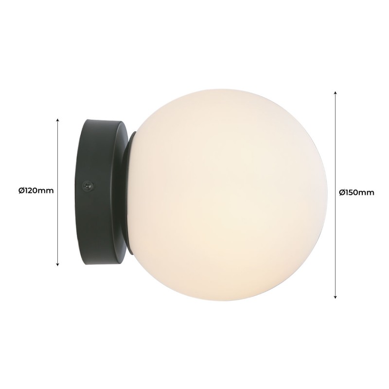 Glass ball wall lamp "AVA" - E27 - IP44