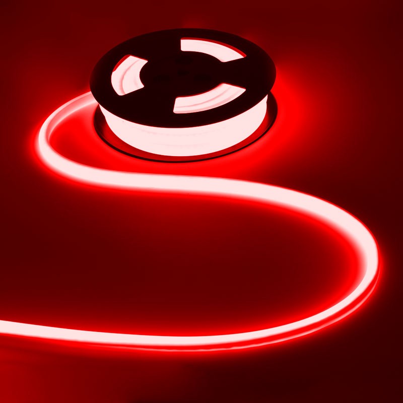 Flexible LED neon RGB 24V DC- 12X12mm - 10 meters - Complete kit - 11W/m - IP67 - Vertical curvature