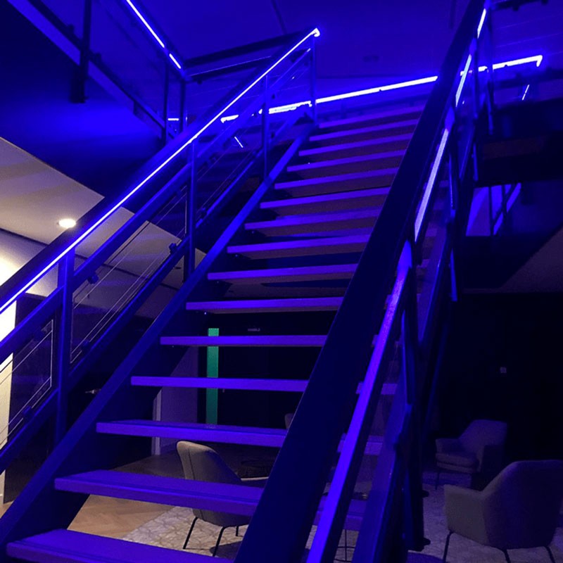 Flexible LED neon RGB 24V DC- 12X12mm - 10 meters - Complete kit - 11W/m - IP67 - Vertical curvature