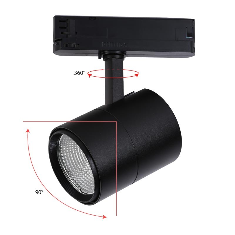 LED spotlight for three-phase rail special for butchers - Integrated driver Philips Xitanium- LED COB - 40W