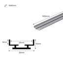 Aluminum tilting profile for flexible LED wash light - 1 meter