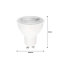 GU10 LED Bulb - SMD2835 - 7W - Ø50mm - Optics at 45º.