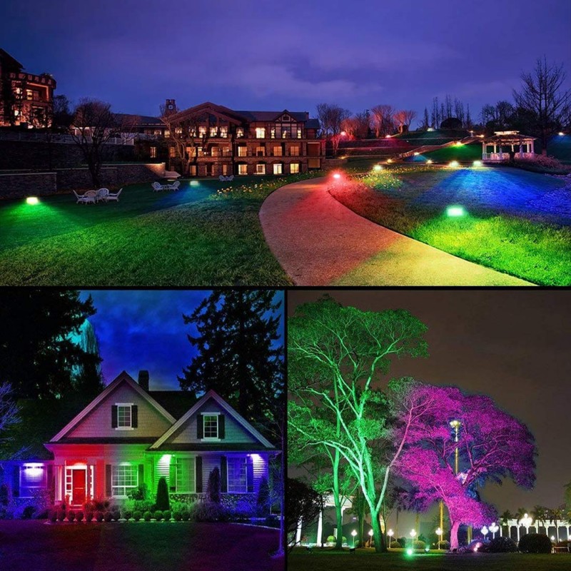 RGBW outdoor LED floodlight with remote control - IP65 - 120º- 50W