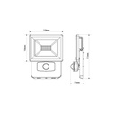 Outdoor LED Projector with Motion Sensor- IP54 - 120º - 4000K- 20W