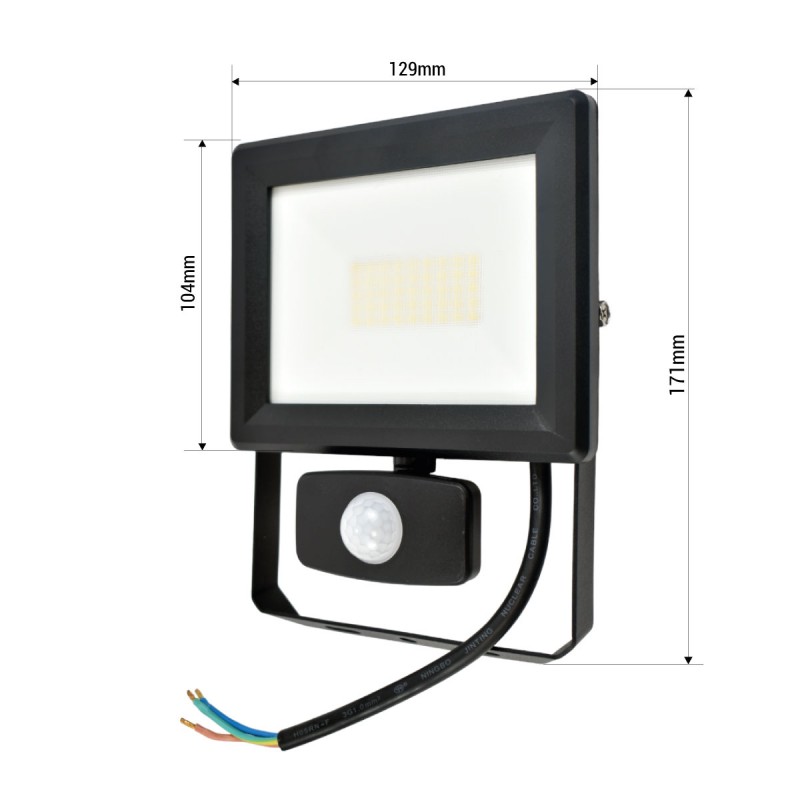 Outdoor LED Projector with Motion Sensor- IP54 - 120º - 4000K- 20W
