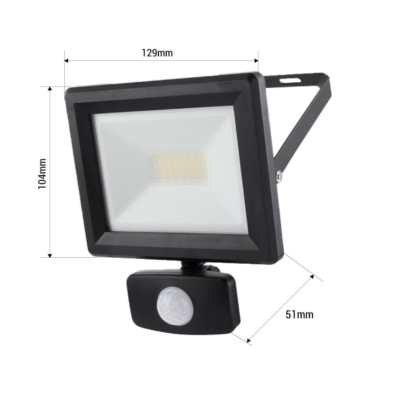 Outdoor LED Projector with Motion Sensor- IP54 - 120º - 4000K- 20W