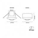 2 in 1 PIR motion sensor (surface/embeddable) - 360º - IP20