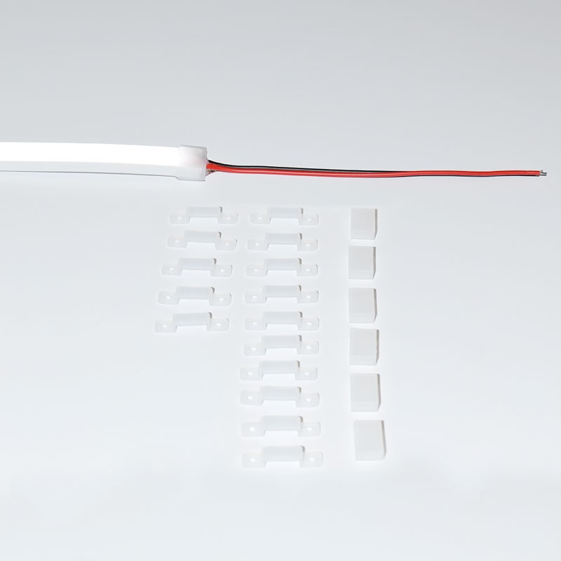 Flexible LED neon 24V DC - 5x11mm - 5 meters - Complete kit - 11W/m - 320ch/m - IP67 - Vertical curvature