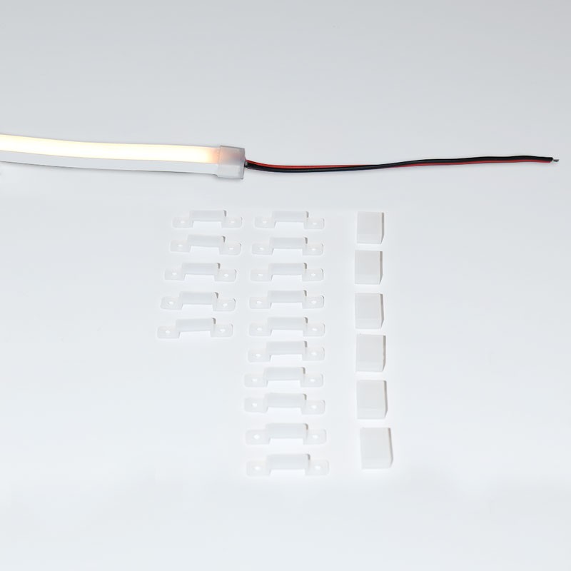 Flexible LED neon 24V DC - 5x11mm - 5 meters - Complete kit - 11W/m - 320ch/m - IP67 - Vertical curvature