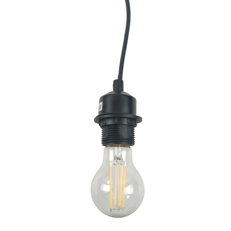 E27 socket with PVC cable, switch and plug