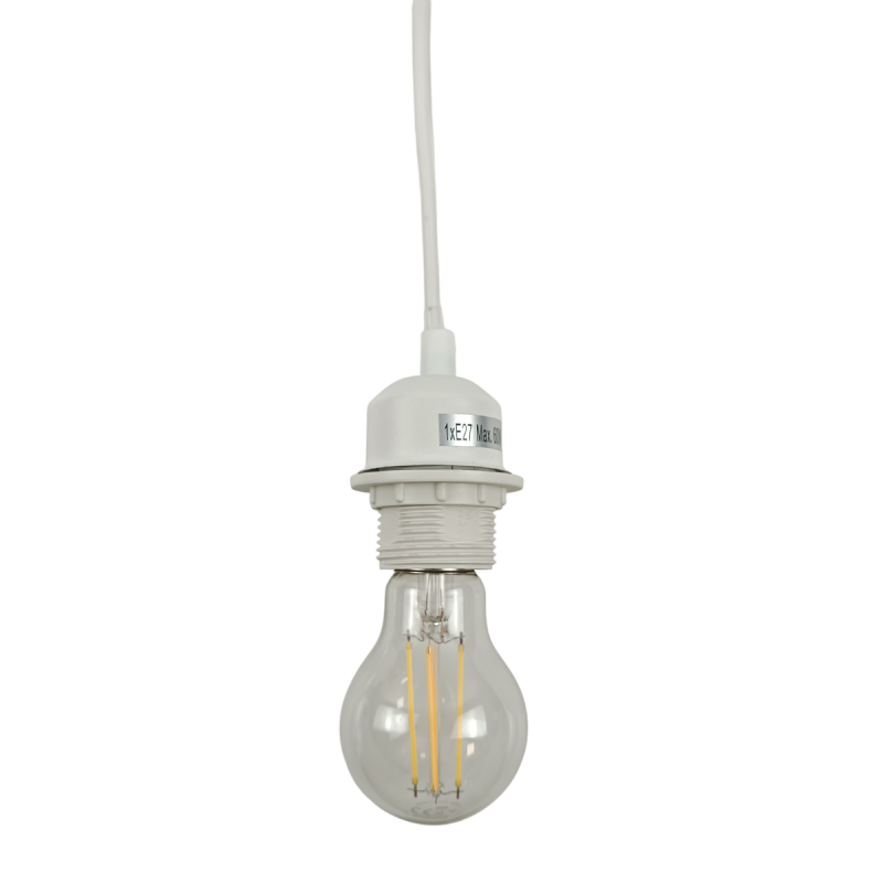 E27 socket with PVC cable, switch and plug