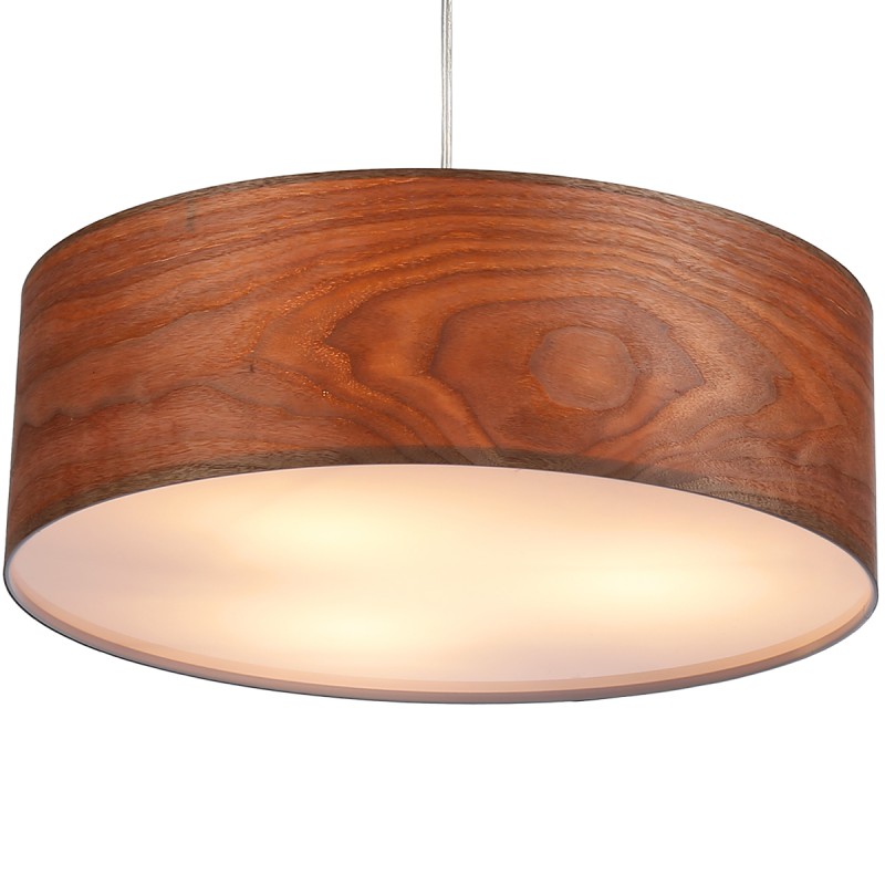 Pendant lamp with wood effect lampshade "MATAGALLS" - 3xE27