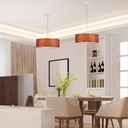 Pendant lamp with wood effect lampshade "MATAGALLS" - 3xE27
