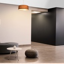 Pendant lamp with wood effect lampshade "MATAGALLS" - 3xE27