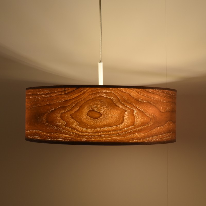 Pendant lamp with wood effect lampshade "MATAGALLS" - 3xE27