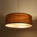 Pendant lamp with wood effect lampshade "MATAGALLS" - 3xE27