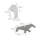 60º vertex connector for linear LED suspension - Ref. B9010/B9020/B9030
