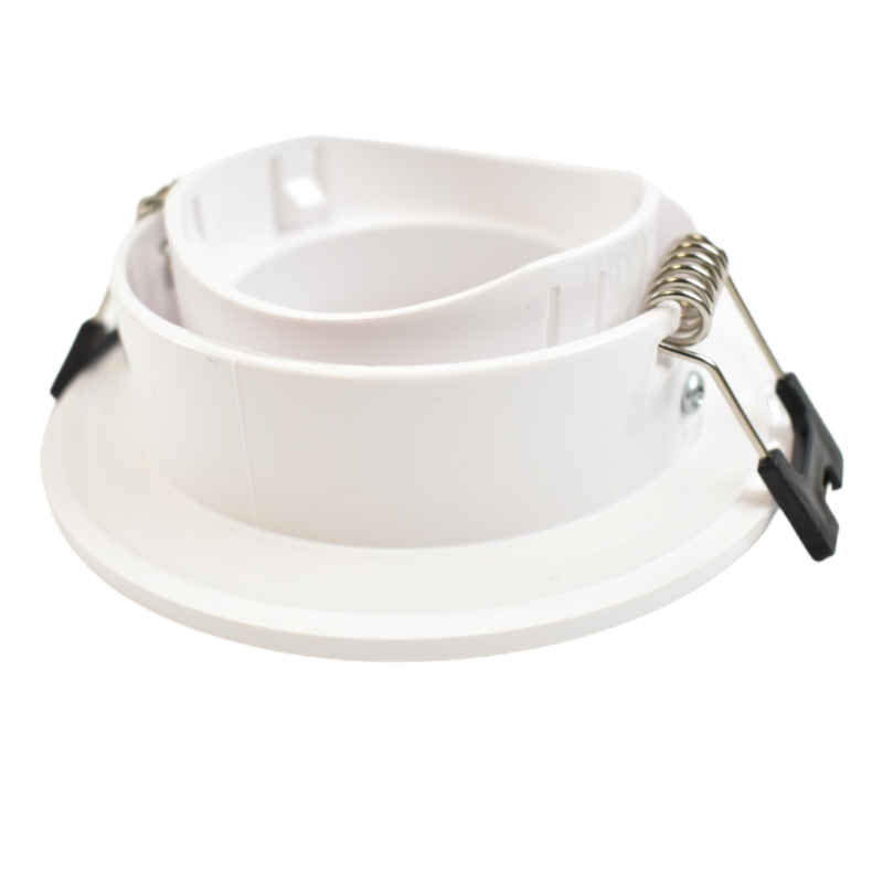 Circular waterproof downlight ring for GU10 / MR16 bulb - Opal diffuser - Cut Ø 75-80 mm - IP54