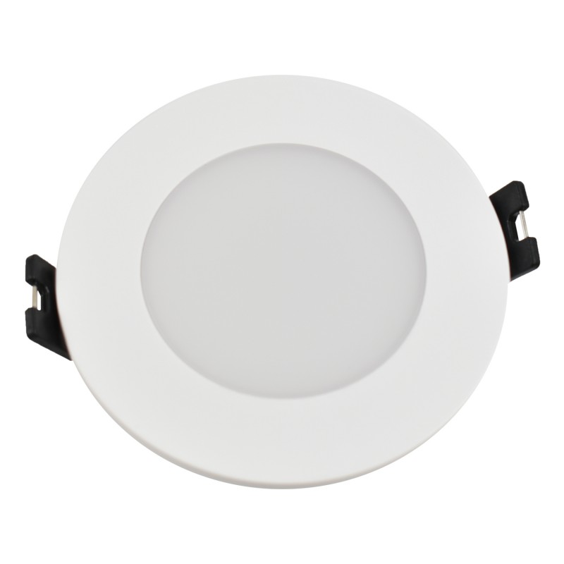Circular waterproof downlight ring for GU10 / MR16 bulb - Opal diffuser - Cut Ø 75-80 mm - IP54