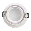 Circular waterproof downlight ring for GU10 / MR16 bulb - Opal diffuser - Cut Ø 75-80 mm - IP54