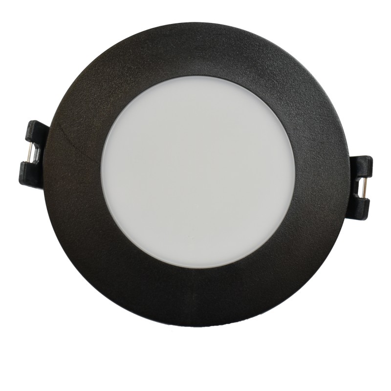 Circular waterproof downlight ring for GU10 / MR16 bulb - Opal diffuser - Cut Ø 75-80 mm - IP54