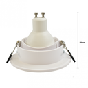Circular waterproof downlight ring for GU10 / MR16 bulb - Opal diffuser - Cut Ø 75-80 mm - IP54