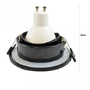 Circular waterproof downlight ring for GU10 / MR16 bulb - Opal diffuser - Cut Ø 75-80 mm - IP54