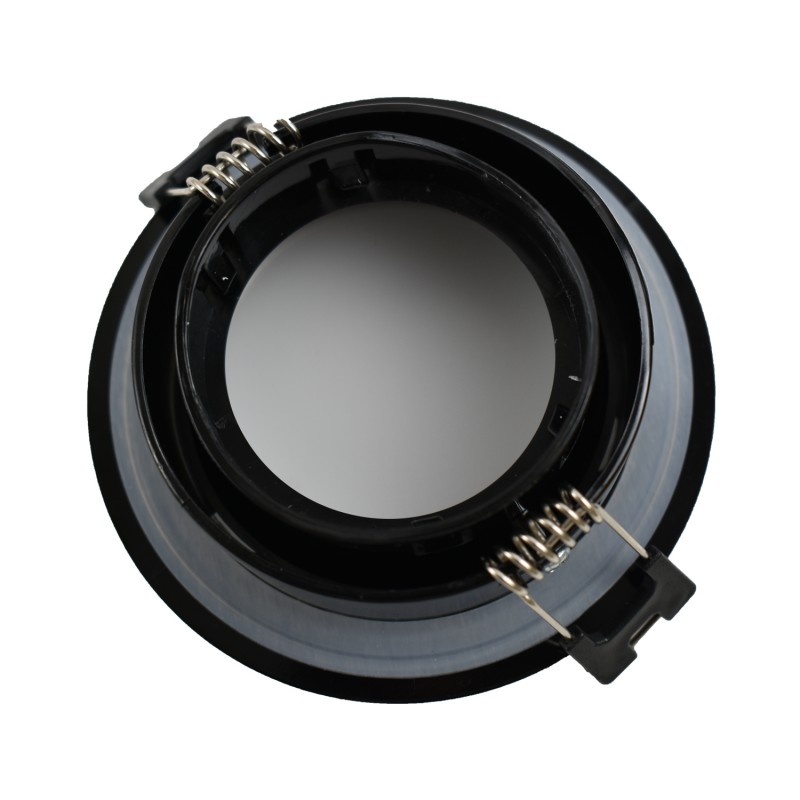 Circular waterproof downlight ring for GU10 / MR16 bulb - Opal diffuser - Cut Ø 75-80 mm - IP54