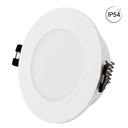 Circular waterproof downlight ring for GU10 / MR16 bulb - Opal diffuser - Cut Ø 75-80 mm - IP54