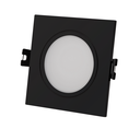 Square downlight ring for GU10/MR16 bulb - Opal diffuser - Cut Ø 75-80 mm - IP54