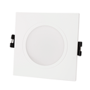 Square downlight ring for GU10/MR16 bulb - Opal diffuser - Cut Ø 75-80 mm - IP54