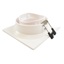 Square downlight ring for GU10/MR16 bulb - Opal diffuser - Cut Ø 75-80 mm - IP54